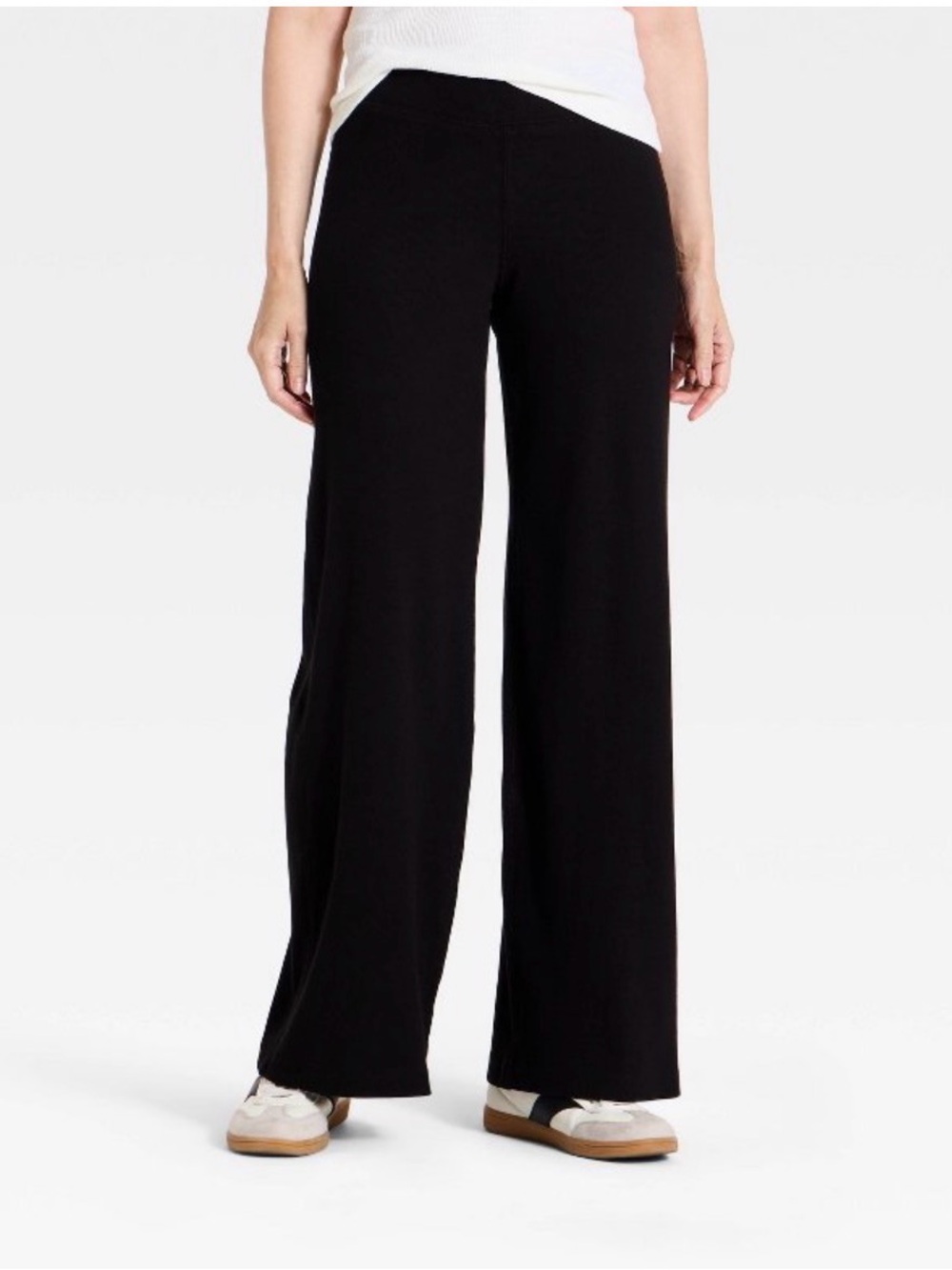 Black straight full Leg pull on Women's Pants